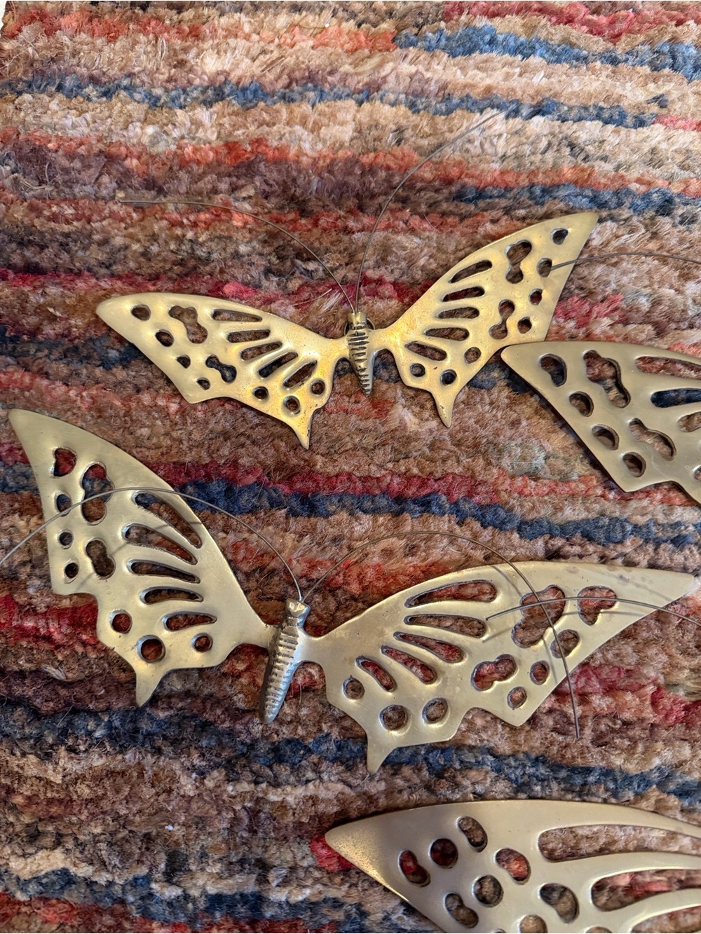 Vintage Brass MCM Set of 4 Wall Butterflies - Picture 3 of 6